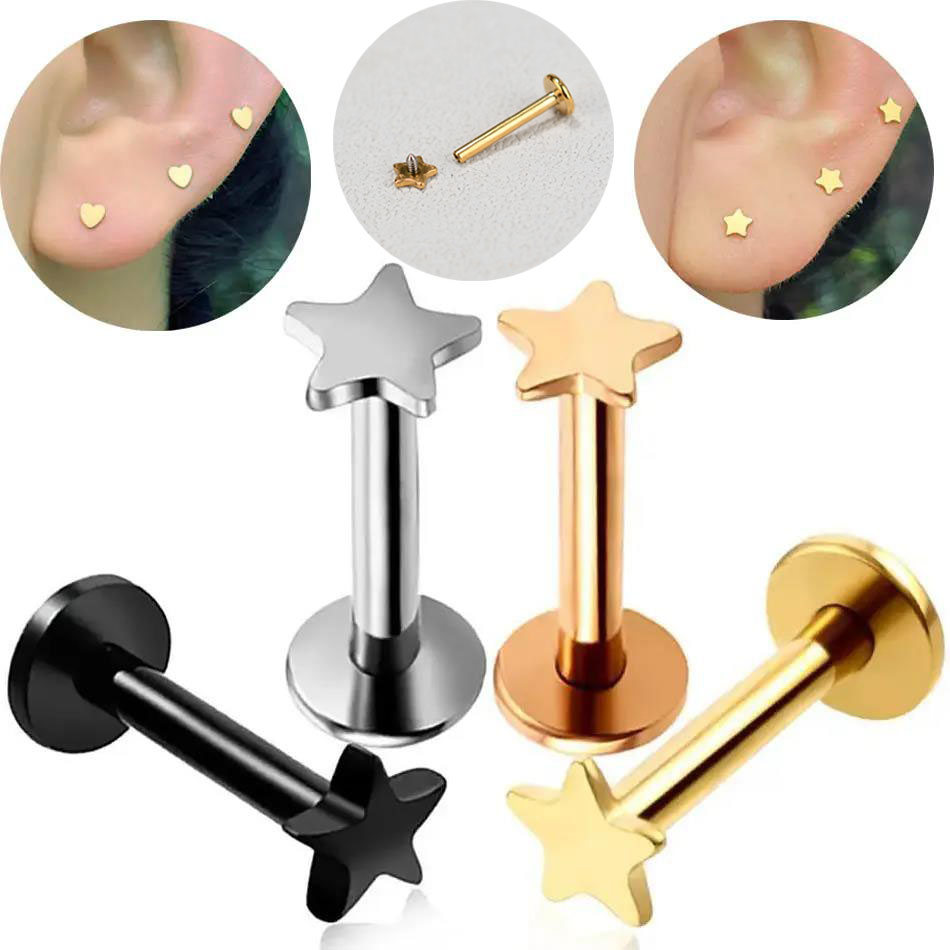 Body Jewelry Flat Back - 16G Piercing titane acier filetage interne