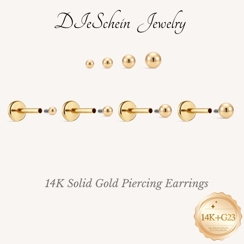 Body Jewelry Flat Back - DIeSchein Boucles d'oreilles minimalistes en or