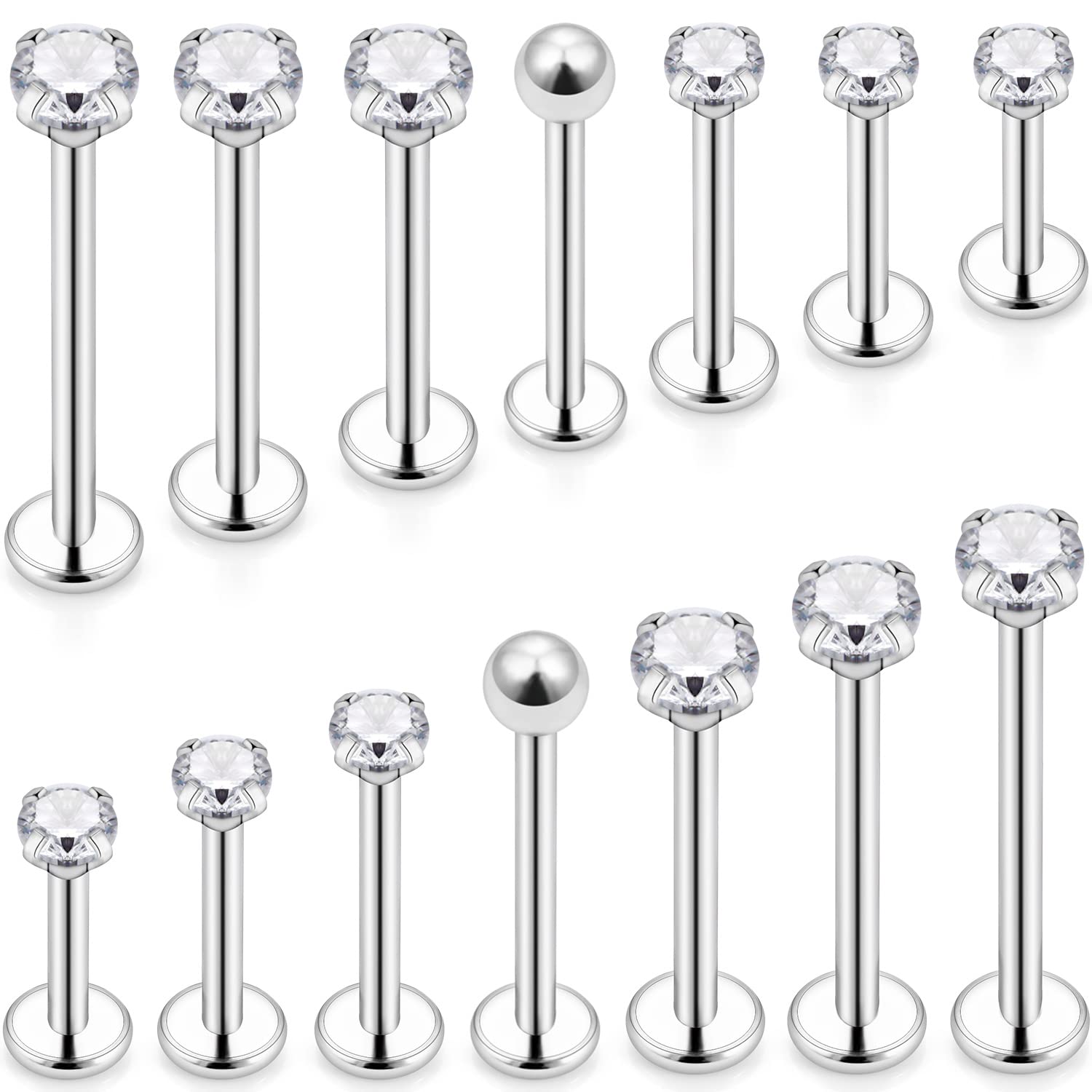 Body Jewelry Flat Back - 16g différentes tailles flatback goujon 316L