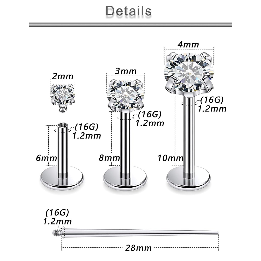 13 pièces Labret Piercing ense - Body Jewelry Flat Back avis et prix