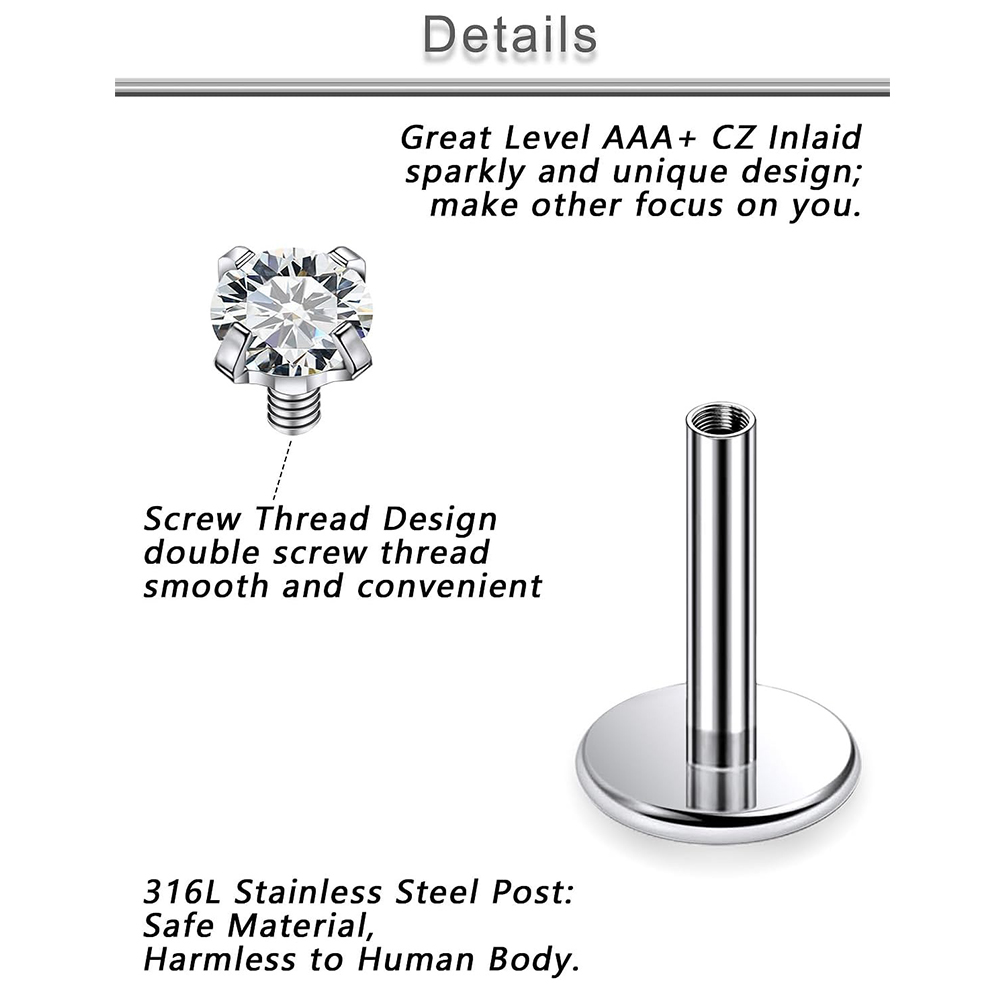13 pièces Labret Piercing ense - Body Jewelry Flat Back avis et prix