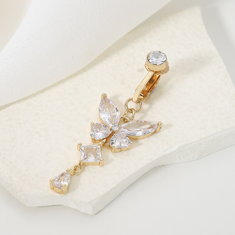 Clip sur nombril anneau papill - Body Jewelry Belly Button Rings avis et prix
