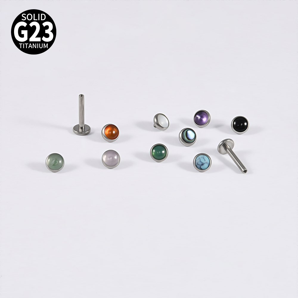 1PC 16g G23 titane cristal & p - Body Jewelry Flat Back avis et prix