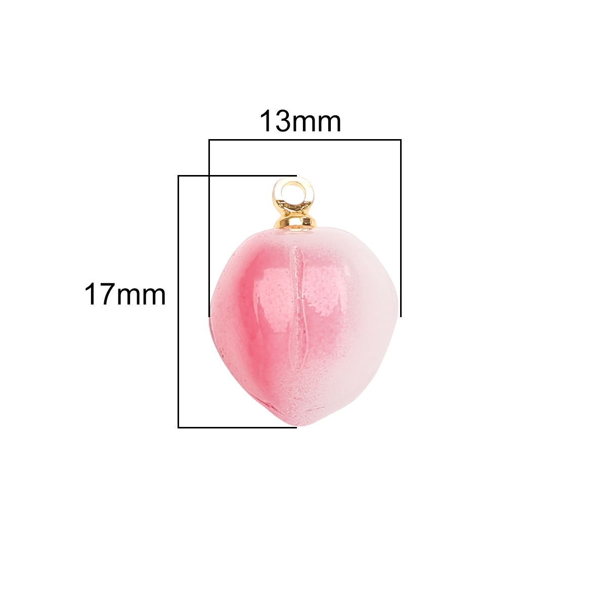 Pendentif en verre pêche 13x17 - Body Jewelry Unique avis et prix