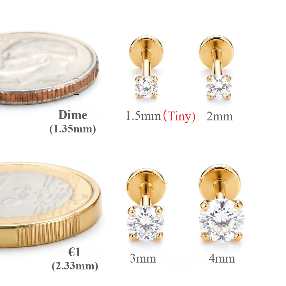 2/8 pièces en acier inoxydable - Body Jewelry Flat Back avis et prix